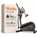 Niceday Crosstrainer für Zuhause, 40 cm Schrittlänge, stabile Konstruktion, belastbar bis 180 kg