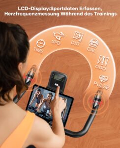 Toputure Heimtrainer mit 15 kg Schwungrad, Magnetwiderstand, Pulsmessung, App und Belastbarkeit bis 160 kg – Bild 6
