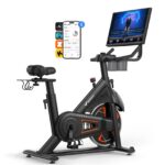 MERACH Heimtrainer mit 21,5 Zoll FHD-Display, automatischem Widerstand, App und Belastbarkeit bis 150 kg
