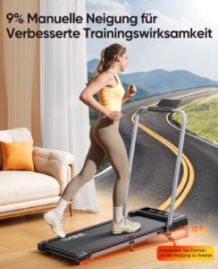 6-in-1 Laufband, klappbar, bis 12 km/h, 2,5 HP, Steigung, LED-Anzeige und Belastbarkeit bis 120 kg – Bild 2