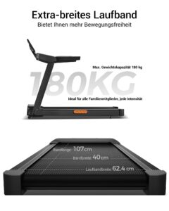 LONTEK Laufband, klappbar, bis 14 km/h und 16 % Steigung – Bild 8