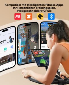 Toputure Heimtrainer mit 15 kg Schwungrad, Magnetwiderstand, Pulsmessung, App und Belastbarkeit bis 160 kg – Bild 3