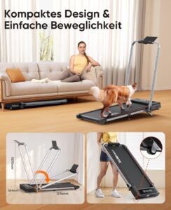 6-in-1 Laufband, klappbar, bis 12 km/h, 2,5 HP, Steigung, LED-Anzeige und Belastbarkeit bis 120 kg – Bild 7