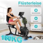 Wenoker Liege-Heimtrainer mit 16 Widerstandsstufen, Pulssensoren, LCD-Display und Rückenlehne, bis 160 kg – Bild 3