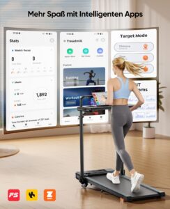 6-in-1 Laufband, klappbar, 3,0 HP, bis 12 km/h, 2–12 % Steigung, Tisch und RGB-Lichter, bis 150 kg – Bild 7