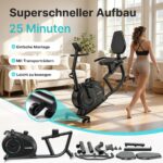Wenoker Liege-Heimtrainer mit 16 Widerstandsstufen, Pulssensoren, LCD-Display und Rückenlehne, bis 160 kg – Bild 6