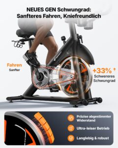 MERACH Heimtrainer mit 21,5 Zoll FHD-Display, automatischem Widerstand, App und Belastbarkeit bis 150 kg – Bild 6