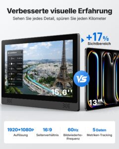 MERACH Heimtrainer mit 15,6 Zoll FHD-Display, Magnetbremse, App, Zwift und Kinomap, bis 136 kg – Bild 2