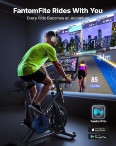 MERACH Heimtrainer mit 15,6 Zoll FHD-Display, Magnetbremse, App, Zwift und Kinomap, bis 136 kg – Bild 8